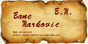 Bane Marković vizit kartica
